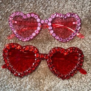 Rhinestone Heart Shaped Sunglasses.